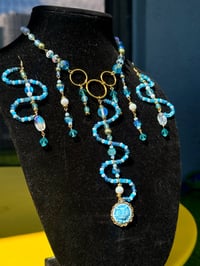 Image 2 of Kitty in the Sky Necklace + Earring Set