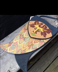 Image 1 of Extra Large FINNDouble Sided Bag WoolFelted Green ManTapestry Shoulder ArtBag