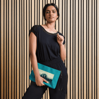 Crossbody bag / purse (Psalms) on teal