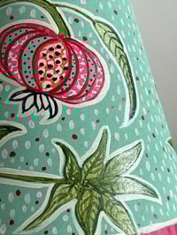 Image 4 of "Pomegranate" - Hand Painted Decorative Fabric Shade for a Table Lamp
