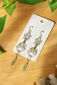 Image 2 of Green Garnet /  Kyanite / Peridot Chandelier Earrings