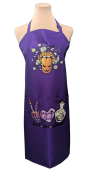Image 1 of Halloween Rock Themed Apron (purple)
