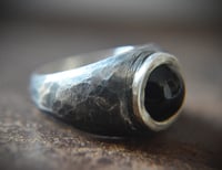 Image 2 of Hammered Silver & Onyx Ring