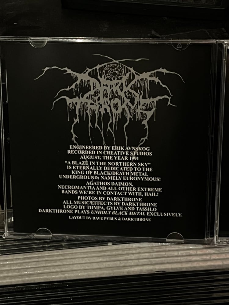 Image of CD Darkthrone «A Blaze in the Northern Sky» SIGNED