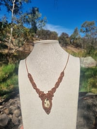 Image 2 of Macrame Mushroom Citrine Necklace 