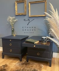 Image 1 of Dark blue bedsides & dressing table 