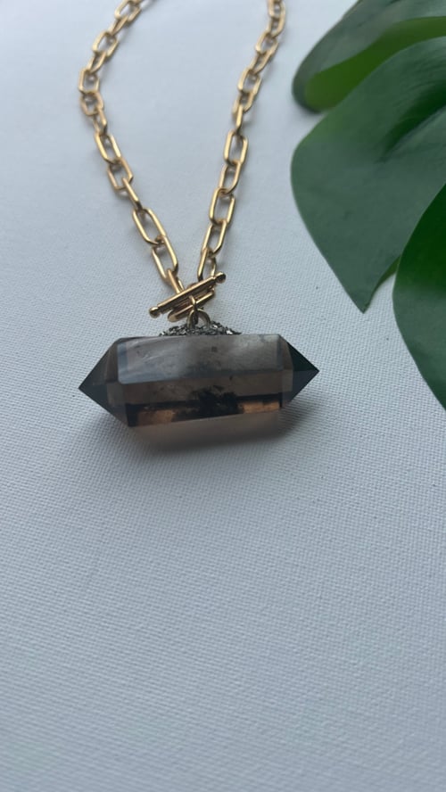 Image of SMOKIE • Smokey Quartz Crystal Necklace