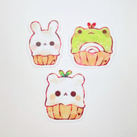 Image 1 of Animal Cupcake Sticker