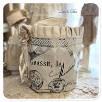 Image 11 of Vintage style French Script bucket tote bag