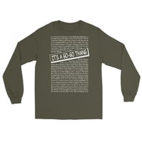 Image 2 of LOVE DC GOGO "IT'S A GOGO THANG" Dark Men’s Long Sleeve Shirt/White Text (see color options)