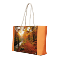 Image 4 of Oversized bag / purse (Fall trees) on Orange 