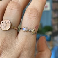 Image 2 of moon stone and stars ring