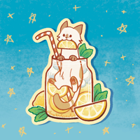 Image 3 of Lemonade Cat | Vinyl Sticker