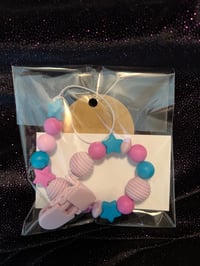 Image 2 of 12" Light Purple Silicone Bead Pacifier Clip