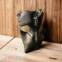 Image 1 of Silver Faith Fish Earrings 