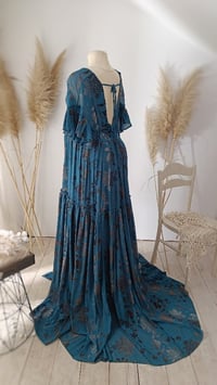 Image 5 of Boho maxi dress for photoshoot | Lorette | size S-M-L | turquoise | photo props