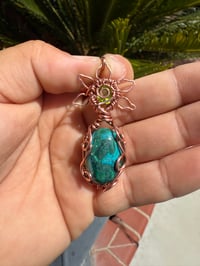 Image 3 of Chrysocolla flower pendant 