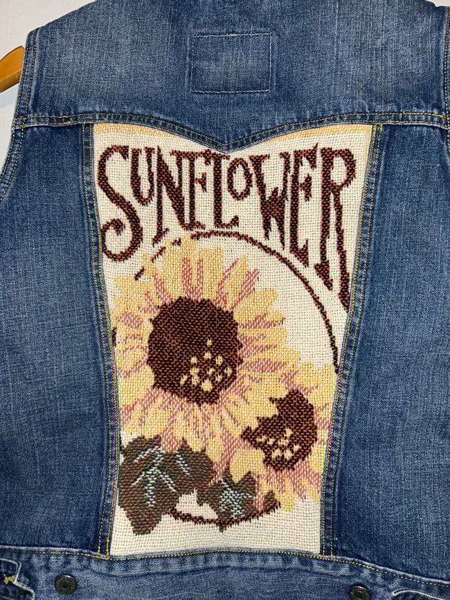 Sunflower Denim Vest, size XL