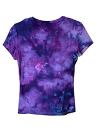 Image 7 of ♻️ UPCYCLED XS Stretch Tee in Purple Haze Ice Dye