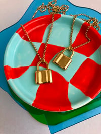 Image 2 of GOLD PADLOCK NECKLACE 