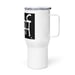 Image of Karma Sanskrit travel mug with a handle