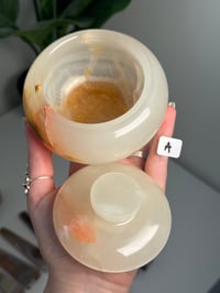 Image 2 of GREEN CALCITE TRINKET JARS STYLE #3