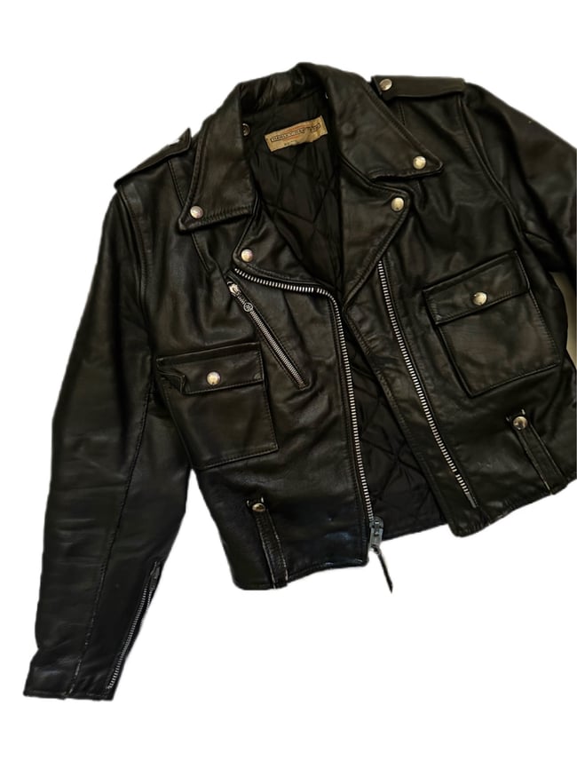 1960s Harley Davidson cycle queen leather motorcycle biker jacket