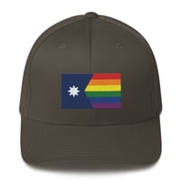 Image 2 of Minnesota Rainbow Pride Flag (6 Stripe) Flexfit Cap