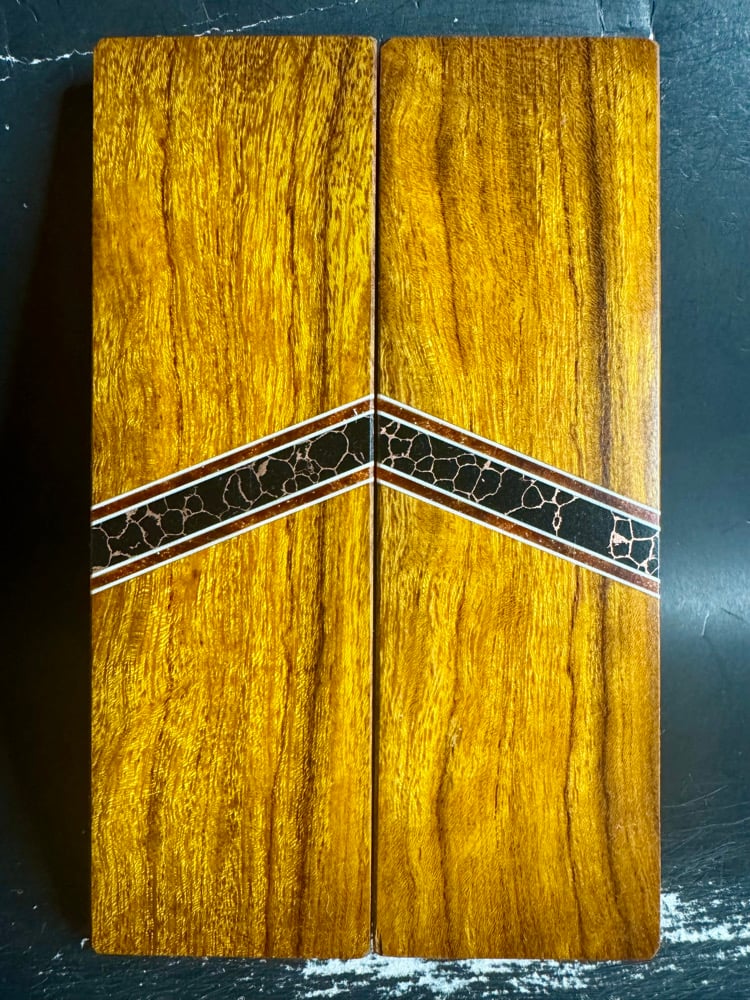 Image of Desert Ironwood & Black Tru-stone Segmented Knife Scales