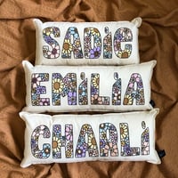 Image 1 of Pastel Meadow Personalised Cushion