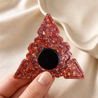Image 3 of Red Glitter Fidget Spinner • Sparkly Stress Relief Toy • Cute Sensory Gift