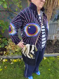 Image 4 of Wanderlust - Velvet evil eye protection jacket - Navy blue 6-14 uk