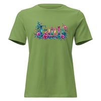 Image 4 of Faith Floral Inspirational Women's Relaxed Fit Tee Shirt  