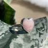 Pink opal heart ring