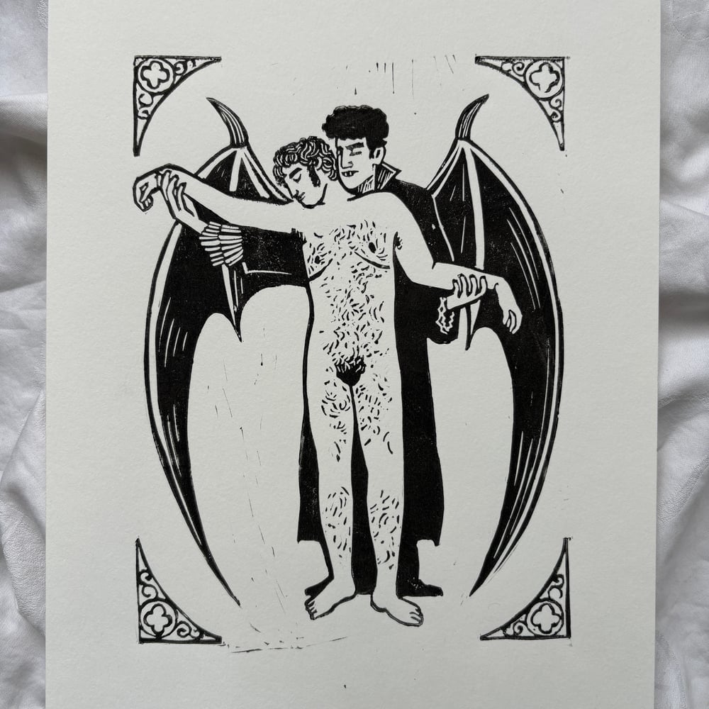 Image of Trans Vampire Lino Print