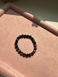 Image 2 of Silver obsidian 银耀石手链