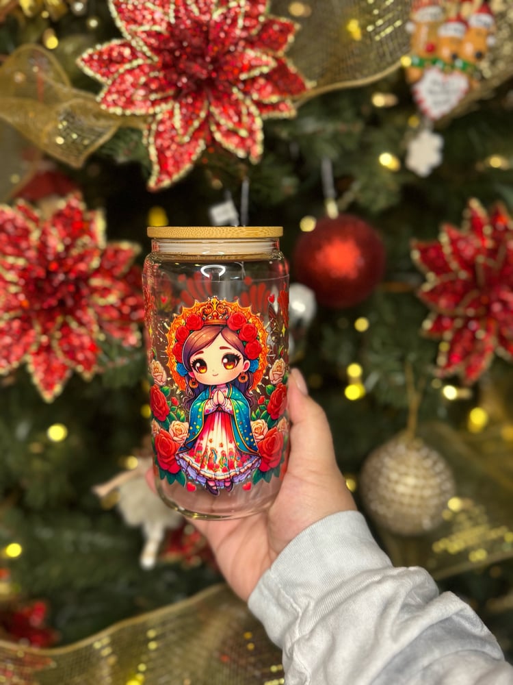 Image of 16oz Frosted/ Clear Libby Glass - VIRGEN 2