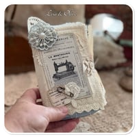 Image 5 of Vintage style french DMC Thread Box with snippet book and lace sewing book cover