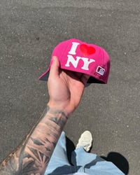 Image 2 of PINK YANKEES I <3 NY CUSTOM FITTED CAP