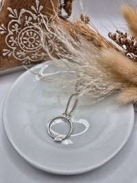 Image 4 of Hammered Ring Necklace with Heart