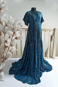 Image 1 of Maternity photoshoot dress Lorette | size S-M-L | turquoise | photo props