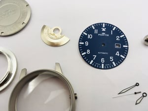 Image of Fortis Flieger complete kit,new,Blue Dial,40mm Case.595.10.46.1