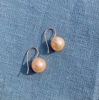 Image 2 of Peach Freshwater Pearl Earrings