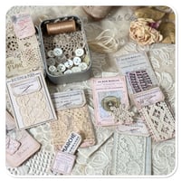 Image 5 of tiny tin of vintage french lace samples