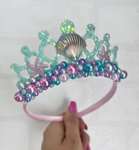 Image 5 of Mermaid tiara crown with Pearls and shell embellishments 