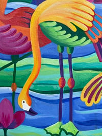Image 5 of Fantasy Flamingos Print 