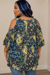 Image 3 of (Gently Used) 2X new directions open shoulder multi top #1139*8
