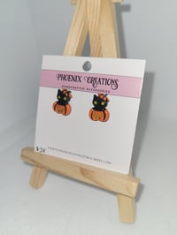 Pumpkin Kitty Studs