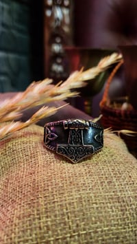 Image 12 of 👑The Armored Kingdom Thor’s Hammer Godforge Ring-Scratch Resistant-Exclusive-Rust Proof-Viking