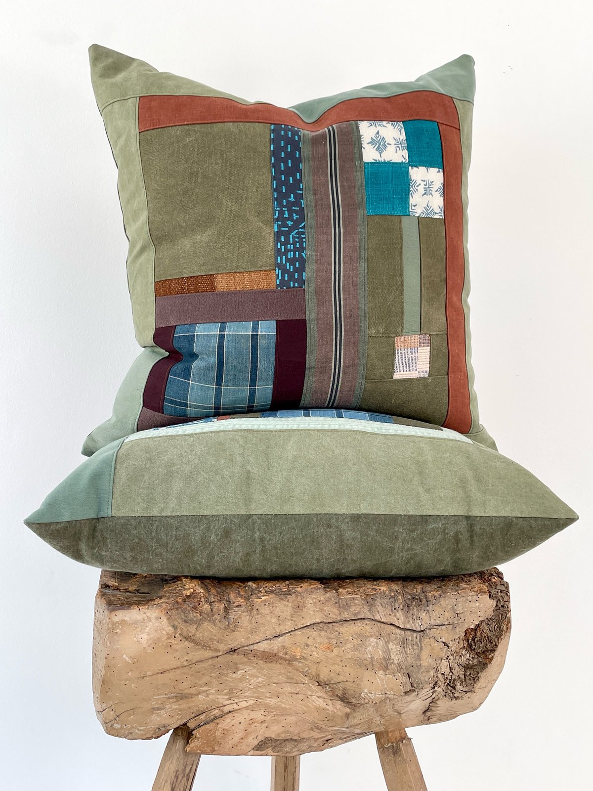 Image of HINOKI FOREST COLLAGE PILLOW - LARGE #1